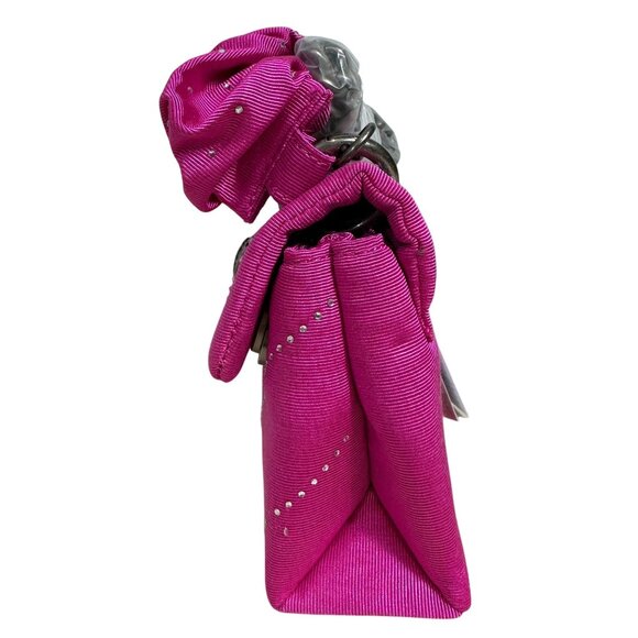 Kurt Geiger Pink Crystal MINI KENSINGTON Moire Crossbody Bag Chain Fuschia NEW - Picture 9 of 9